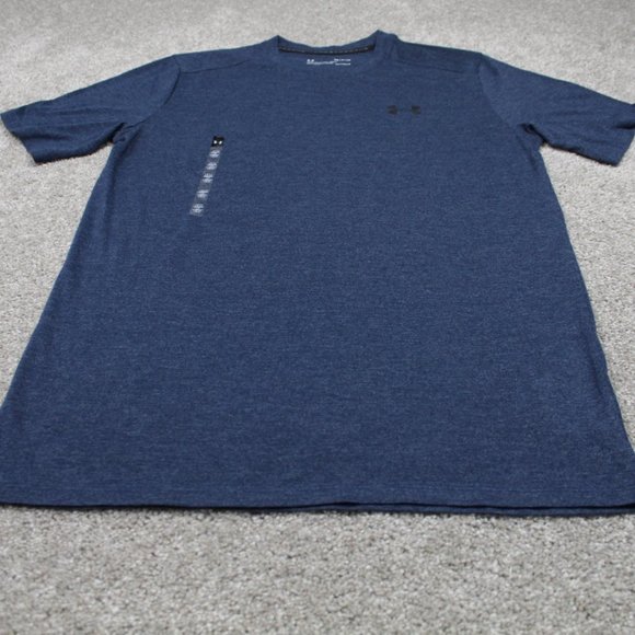 Under Armour Threadborne Shirt NWT Mens Small Blue Loose Fit Heatgear Polyester - Picture 2 of 11